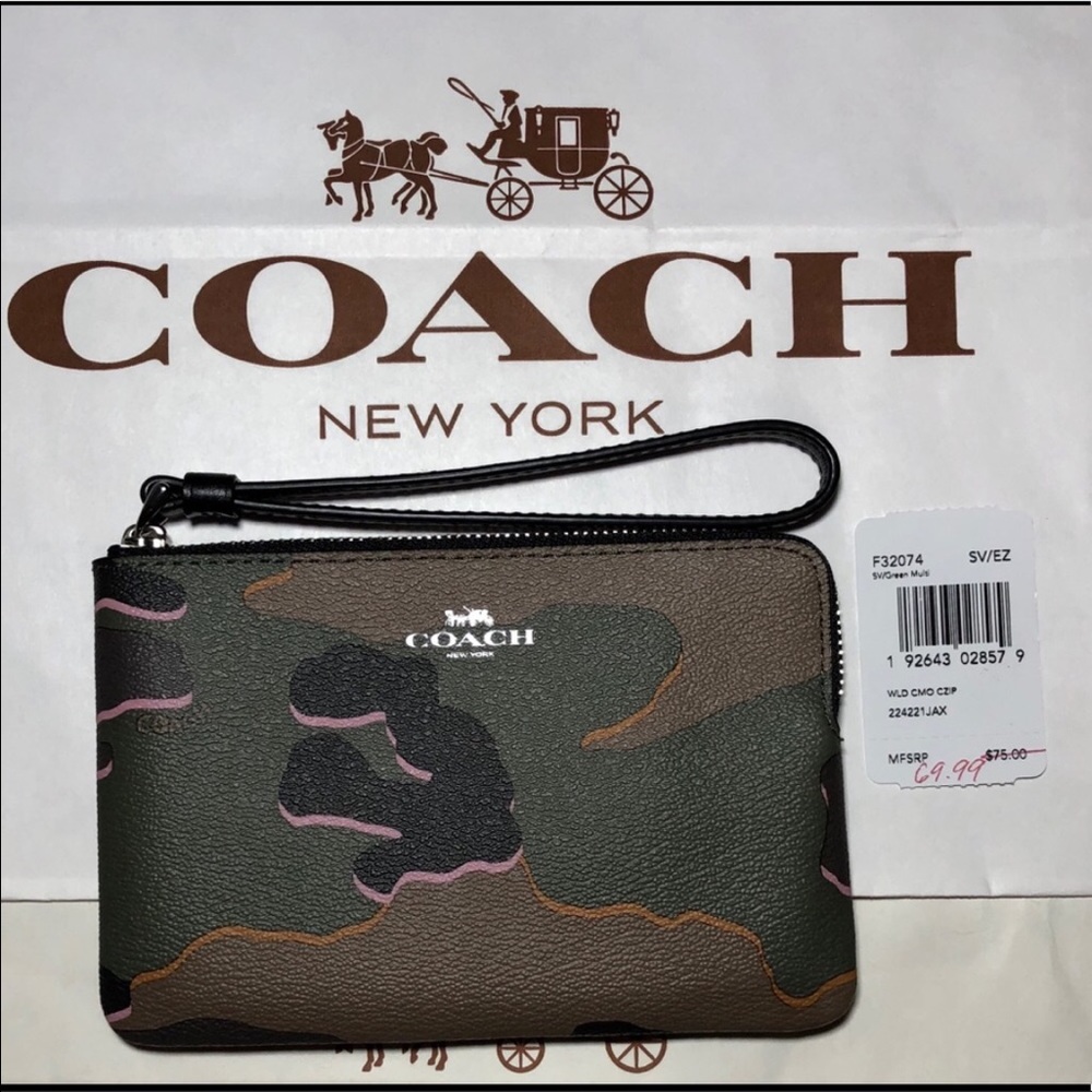 🎀🎀Coach Corner Zip Wallet Camo Print F32074 - Picture 5 of 6